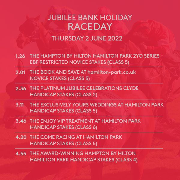 Jubilee Bank Holiday Raceday racing card