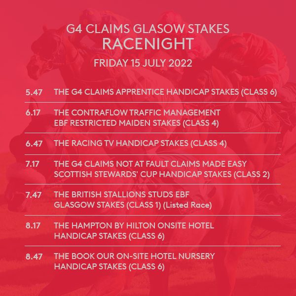 G4 Claims Glasgow Stakes Racenight racenames and times
