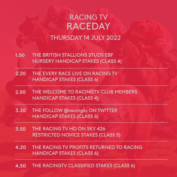 Racing TV Raceday racenames and racetimes