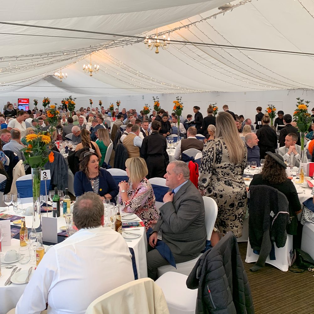 Hospitality in one of our marquees at Hamilton park