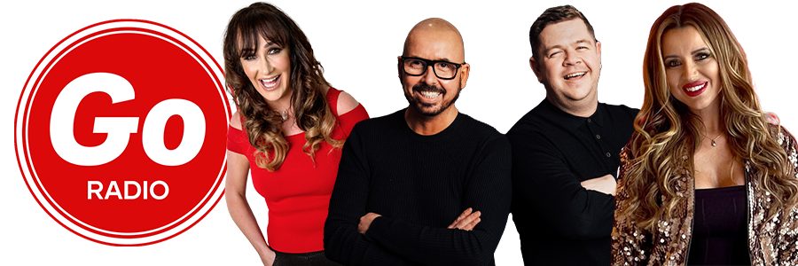 Go Radio presenters at Indigo Unified Comms Saints & Sinners Racenight on Thursday 29 June 2023