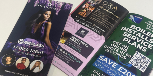 Race programme advertising at Hamilton Park